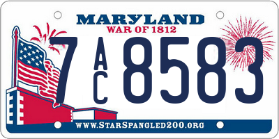 MD license plate 7AC8583