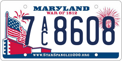 MD license plate 7AC8608