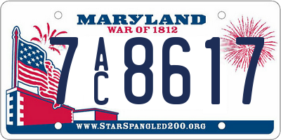 MD license plate 7AC8617