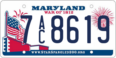MD license plate 7AC8619