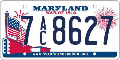 MD license plate 7AC8627