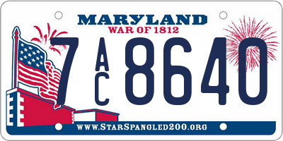 MD license plate 7AC8640