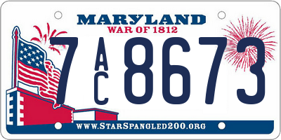 MD license plate 7AC8673