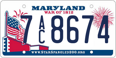 MD license plate 7AC8674