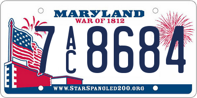 MD license plate 7AC8684