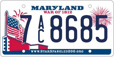 MD license plate 7AC8685