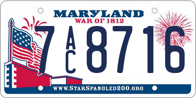 MD license plate 7AC8716