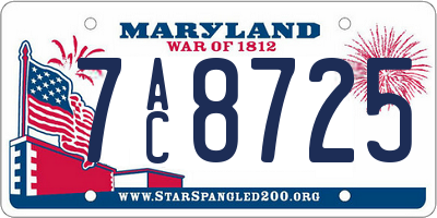 MD license plate 7AC8725
