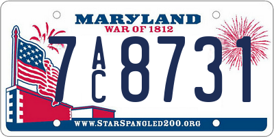 MD license plate 7AC8731