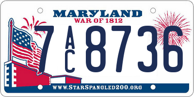 MD license plate 7AC8736