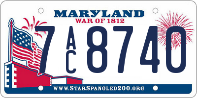 MD license plate 7AC8740