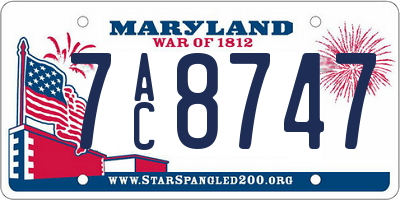 MD license plate 7AC8747