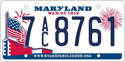 MD license plate 7AC8761