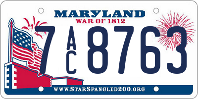 MD license plate 7AC8763