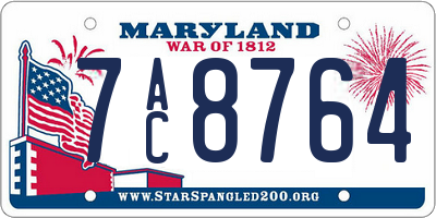MD license plate 7AC8764