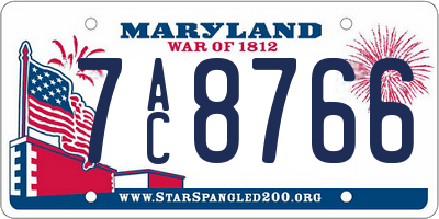 MD license plate 7AC8766