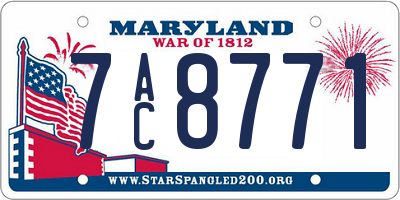 MD license plate 7AC8771