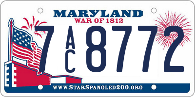 MD license plate 7AC8772