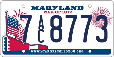 MD license plate 7AC8773