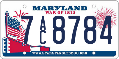 MD license plate 7AC8784