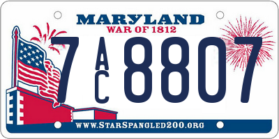 MD license plate 7AC8807