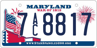 MD license plate 7AC8817