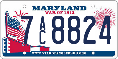 MD license plate 7AC8824