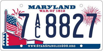 MD license plate 7AC8827