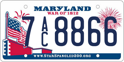 MD license plate 7AC8866