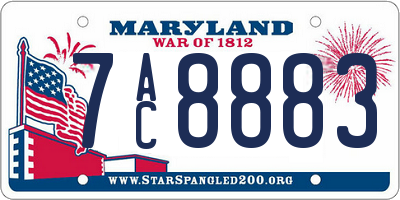 MD license plate 7AC8883