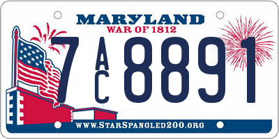 MD license plate 7AC8891