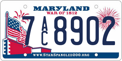 MD license plate 7AC8902