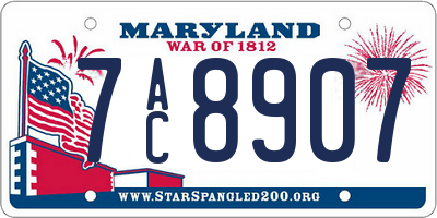 MD license plate 7AC8907