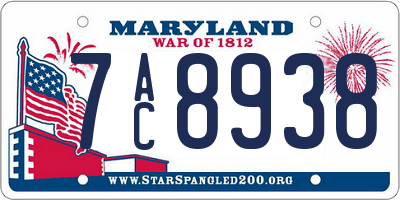 MD license plate 7AC8938