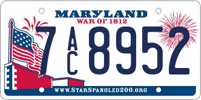 MD license plate 7AC8952