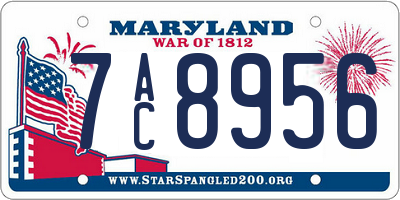 MD license plate 7AC8956