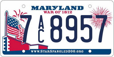 MD license plate 7AC8957
