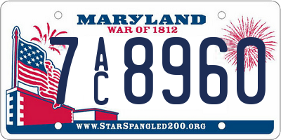 MD license plate 7AC8960