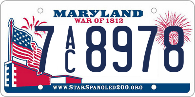 MD license plate 7AC8978