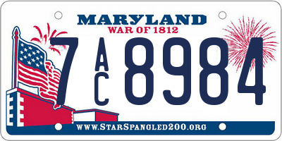 MD license plate 7AC8984