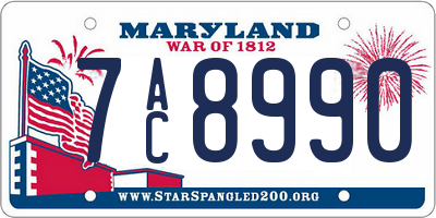 MD license plate 7AC8990