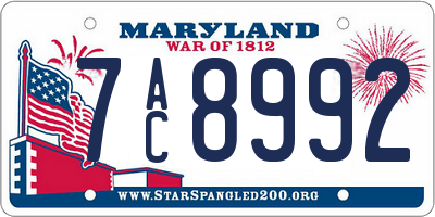 MD license plate 7AC8992