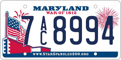 MD license plate 7AC8994