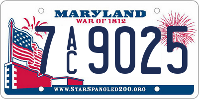 MD license plate 7AC9025