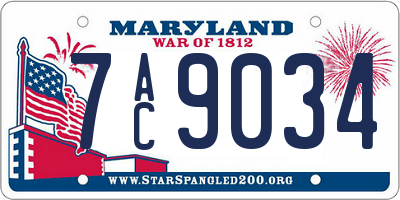 MD license plate 7AC9034