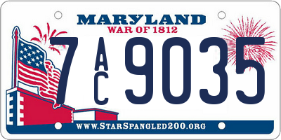 MD license plate 7AC9035
