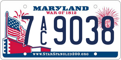 MD license plate 7AC9038