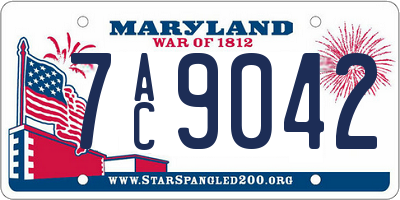 MD license plate 7AC9042