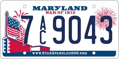 MD license plate 7AC9043