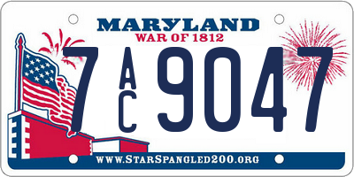 MD license plate 7AC9047